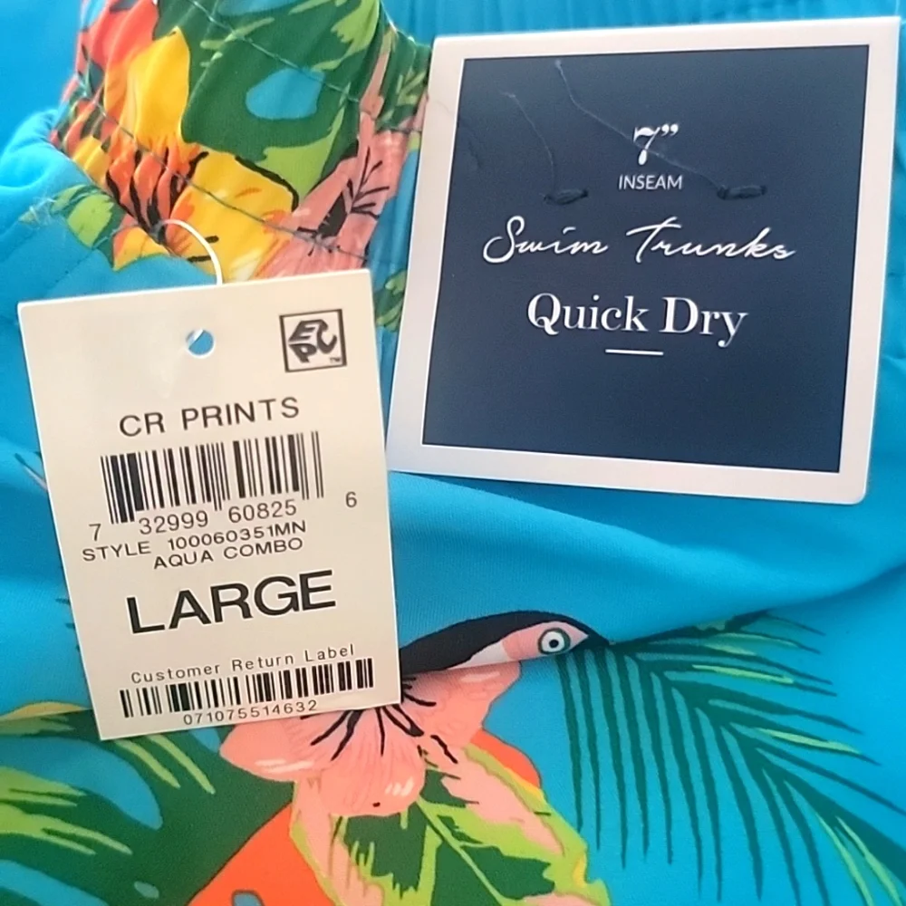 Men's swim Trunks, Club Room Brand, size Large, NWT - Picture 3 of 3